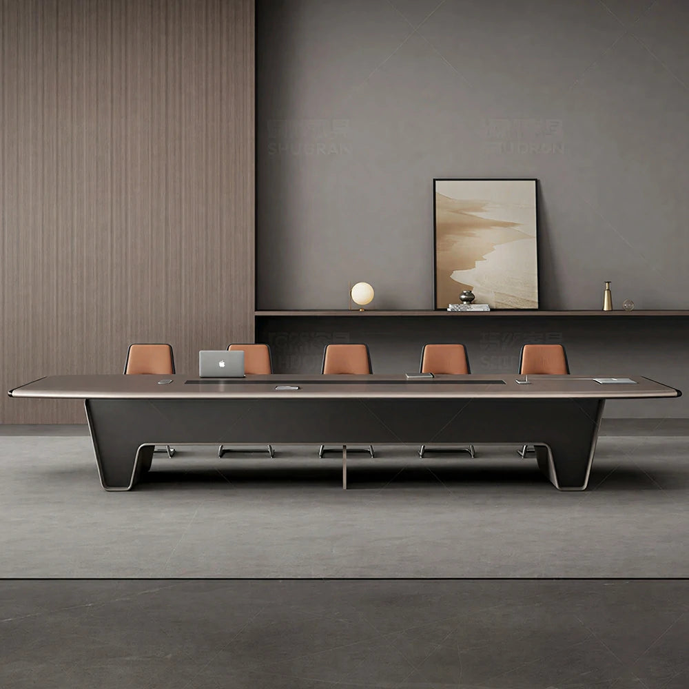 LUXORA Conference Table 240/320/400cm Modern Two-Tone Meeting Desk for Office Boardroom - Dark Grey