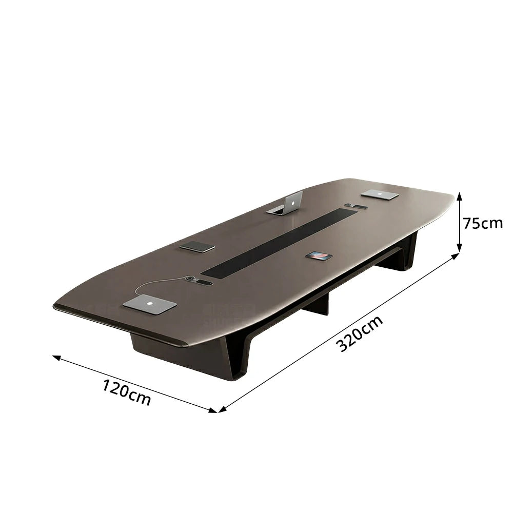 LUXORA Conference Table 240/320/400cm Modern Two-Tone Meeting Desk for Office Boardroom - Dark Grey