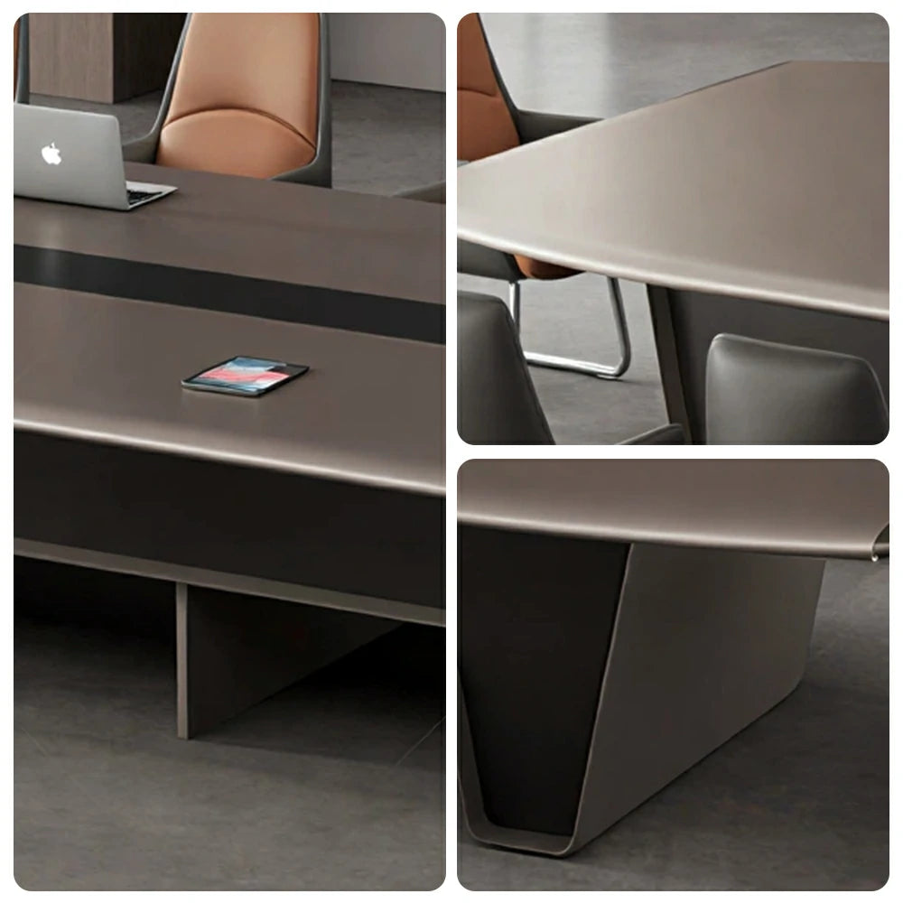 LUXORA Conference Table 240/320/400cm Modern Two-Tone Meeting Desk for Office Boardroom - Dark Grey