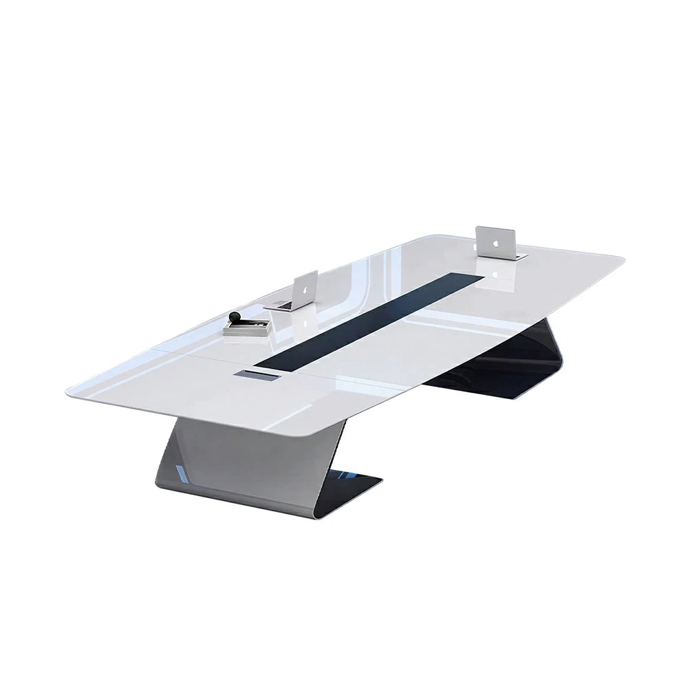 LUXORA 240/320/400cm Executive Conference Table Modern Curved Meeting Desk - White