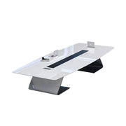 LUXORA 240/320/400cm Executive Conference Table Modern Curved Meeting Desk - White