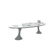 LUXORA 180/240/300cm Oval Conference Table Modern Small Meeting Desk - White