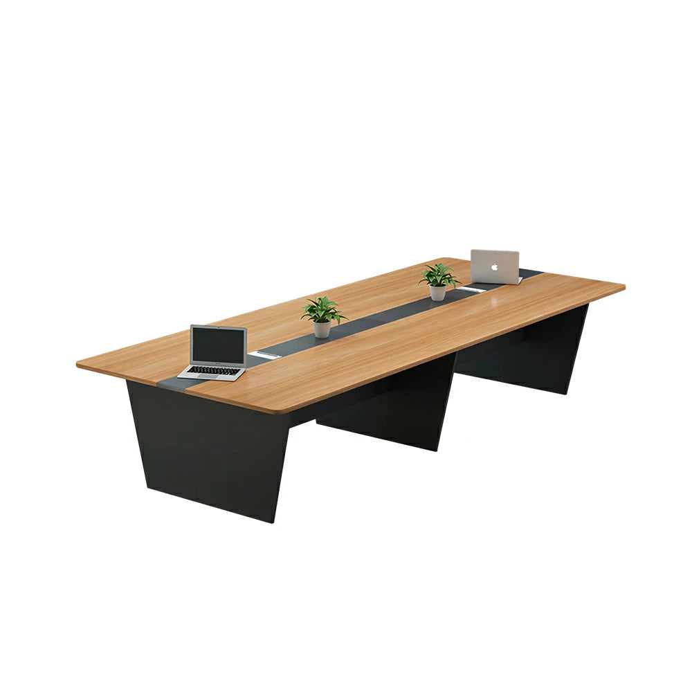 LUXORA 240/320cm Modern Conference Table Wood Grain Meeting Desk for Office Training Room Boardroom - Oak Black