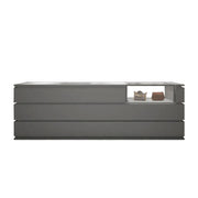 LUXORA 120/180cm Reception Counter with Tempered Glass Display & Storage for Retail Stores - Grey