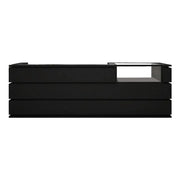 LUXORA 120/180cm Double-Tier Reception Counter with Tempered Glass Display & Storage for Retail Stores - Black