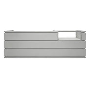 LUXORA 120/180cm Double-Tier Reception Counter with Tempered Glass Display & Storage for Retail Stores - Grey
