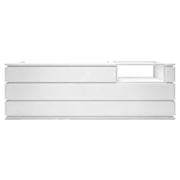 LUXORA 120/180cm Double-Tier Reception Counter with Tempered Glass Display & Storage for Retail Stores - White