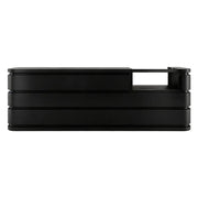 LUXORA 120/180cm Curved Reception Counter with Raised Countertop & Storage for Retail Stores - Black