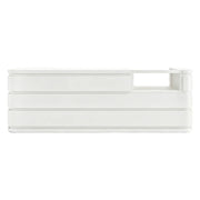 LUXORA 120/180cm Curved Reception Counter with Raised Countertop & Storage for Retail Stores - White