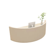 LUXORA Curved Reception Desk with Storage Modern Checkout Counter for Retail Store Office 120cm/180cm - Cream
