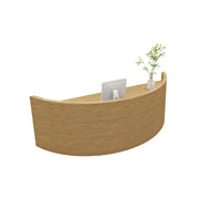 LUXORA Curved Reception Desk with Storage Modern Checkout Counter for Retail Store Office 120cm/180cm - Wood