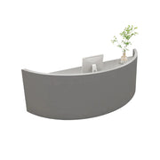 LUXORA Curved Reception Desk with Storage Modern Checkout Counter for Retail Store Office 120cm/180cm - Grey