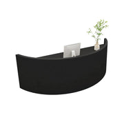 LUXORA Curved Reception Desk with Storage Modern Checkout Counter for Retail Store Office 120cm/180cm - Black