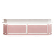 LUXORA Modern Reception Desk with LED Lighting and Panelled Front for Salon Retail Store Office - Pink & White