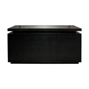LUXORA Woodgrain Checkout Counter with Raised Worktop for Clothing Store Boutique Reception - Black