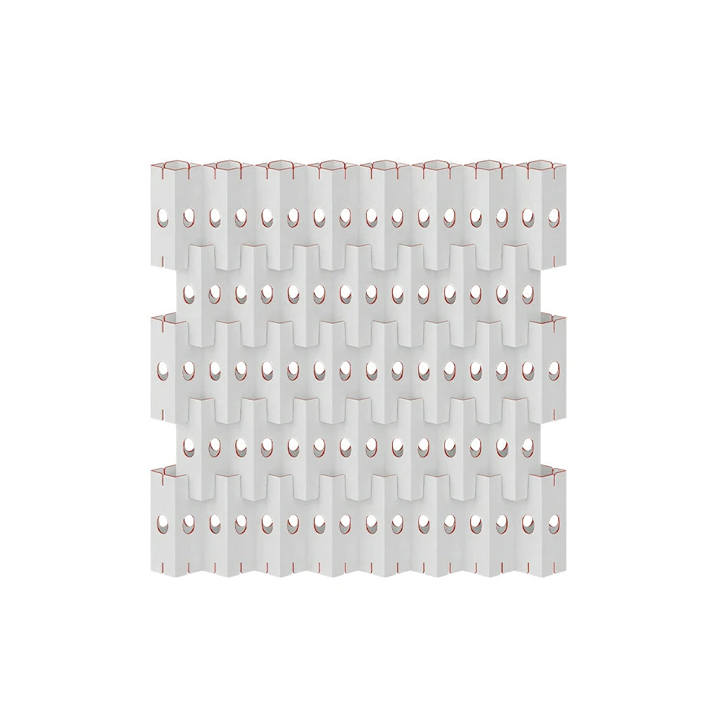 LUXORA Modular Corrugated Paper Folding Screen 3D Wave Texture Room Divider Decorative Partition Display Background for Home Event - White