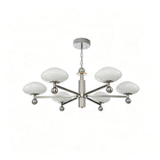 LUXORA 5th Gen Pro 6-Light LED Chandelier with Bridgelux LEDs Adjustable Chain for Living Dining Room - Brushed Nickel