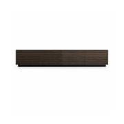 LUXORA Modern Low-Profile TV Cabinet - 180/200cm Wood-Look Entertainment Unit with Fluted Doors & Storage for Living Room - Walnut
