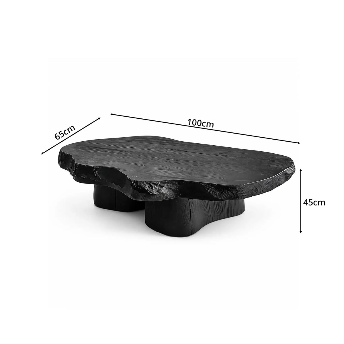 LUXORA Free Form Coffee Table Sculptural Design E0 Material Fully Assembled 100/120cm for Living Room Tea Room Lounge