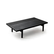 LUXORA Solid Oak Coffee Table North American FAS Grade Oak Natural Wood Grain Artistic Minimalist Design for Living Room Hotel Lounge - Black