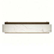 LUXORA 120/180cm Modern Office Reception Counter with Integrated LED Lighting for Company, Hotel & Salon - Calacatta White & Coffee Brown