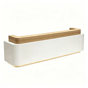 LUXORA 120/180cm Modern Office Reception Counter with Integrated LED Lighting for Company, Hotel & Salon - Wood & White