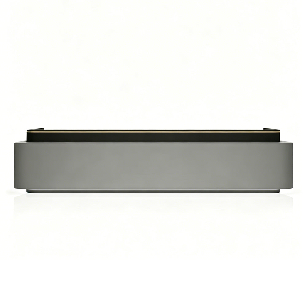 LUXORA 120/180cm Modern Office Reception Counter with Integrated LED Lighting for Company, Hotel & Salon - Grey & Black