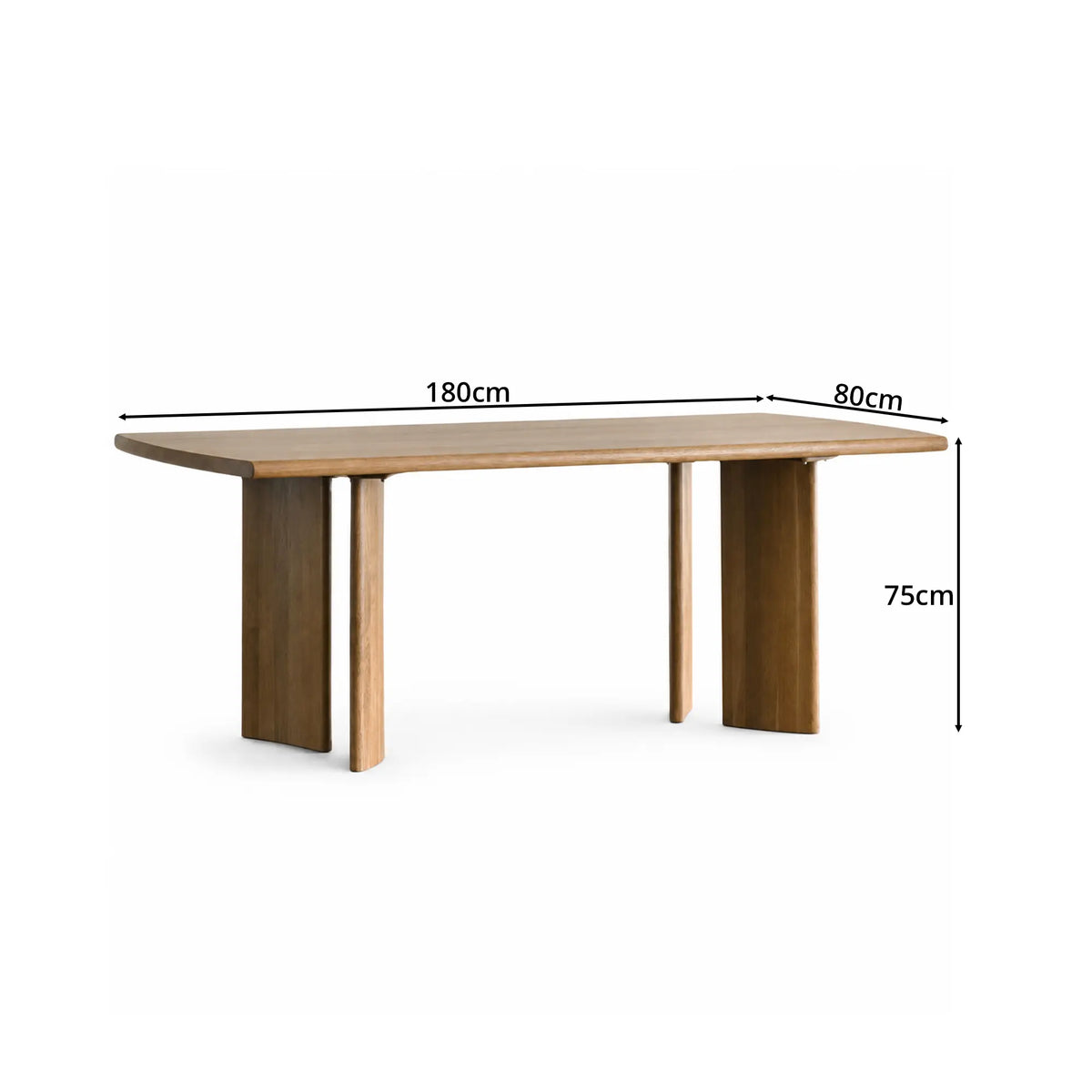 LIVARA 160/180/200cm Solid Wood Dining Table Nordic Minimalist Design Stable Support for Dining Room Kitchen Home Office