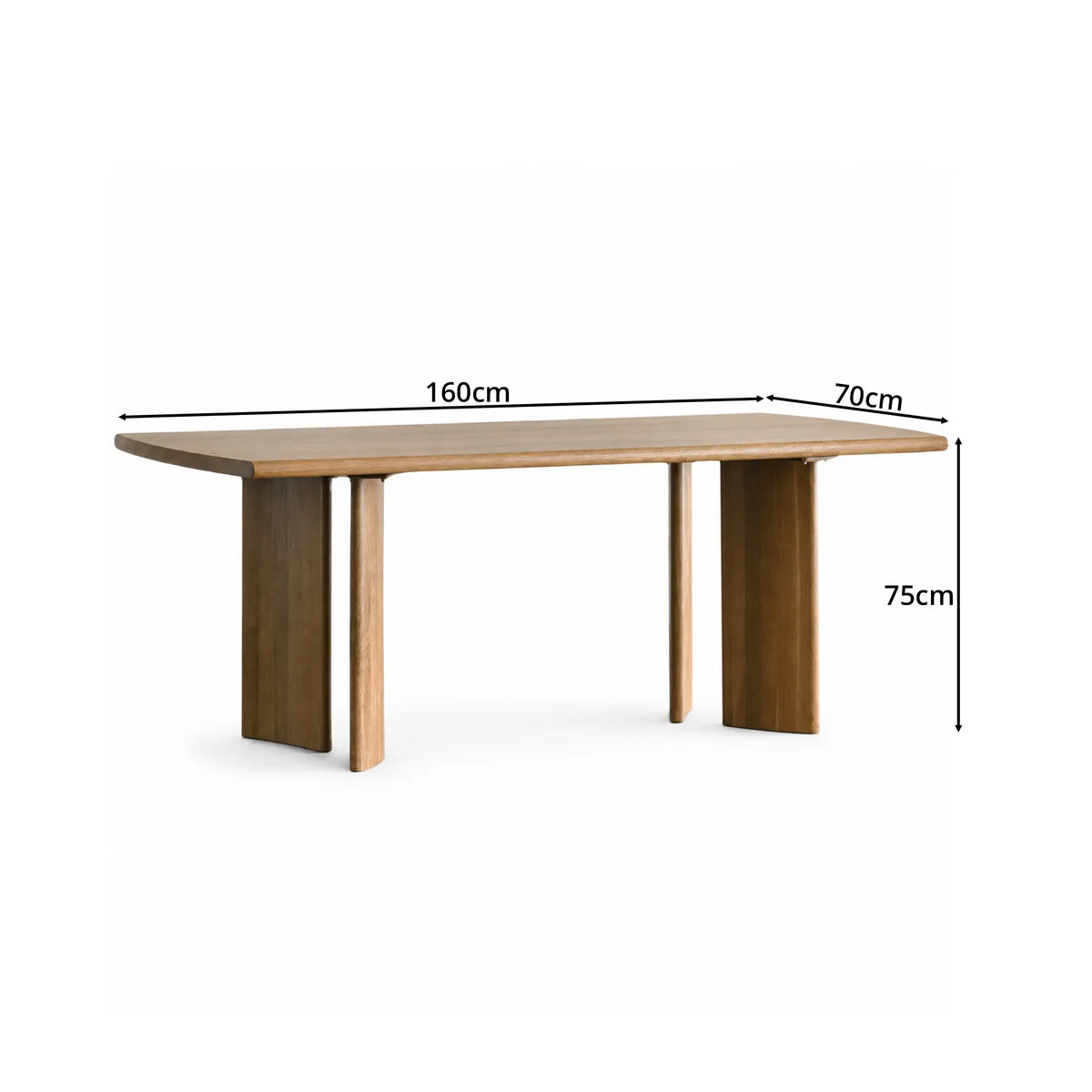 LIVARA 160/180/200cm Solid Wood Dining Table Nordic Minimalist Design Stable Support for Dining Room Kitchen Home Office