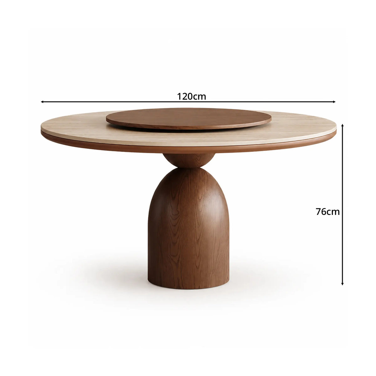 LUXORA Modern Round Marble Dining Table Natural Stone Top Solid Wood Base 120/130cm for Kitchen Dining Room Gathering