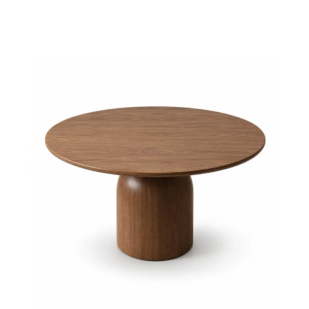 LUXORA Round Solid Wood Dining Table FAS Grade Ash Wood Thickened Top 100/110cm for Dining Room Apartment Lounge - Walnut