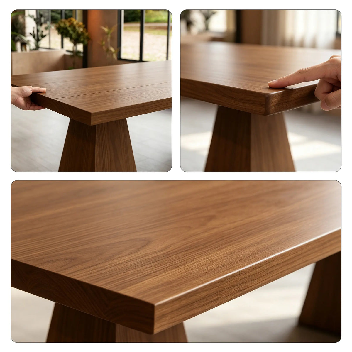LUXORA Pine Wood Dining Table Natural Vintage Design Thick Solid Wood Top 160/180/200cm for Home Dining Open Kitchen