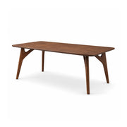 LUXORA Modern Rectangular Solid New Zealand Pine Wood Dining Table Natural Grain Rounded Edges Sturdy Construction 120/140cm - Walnut