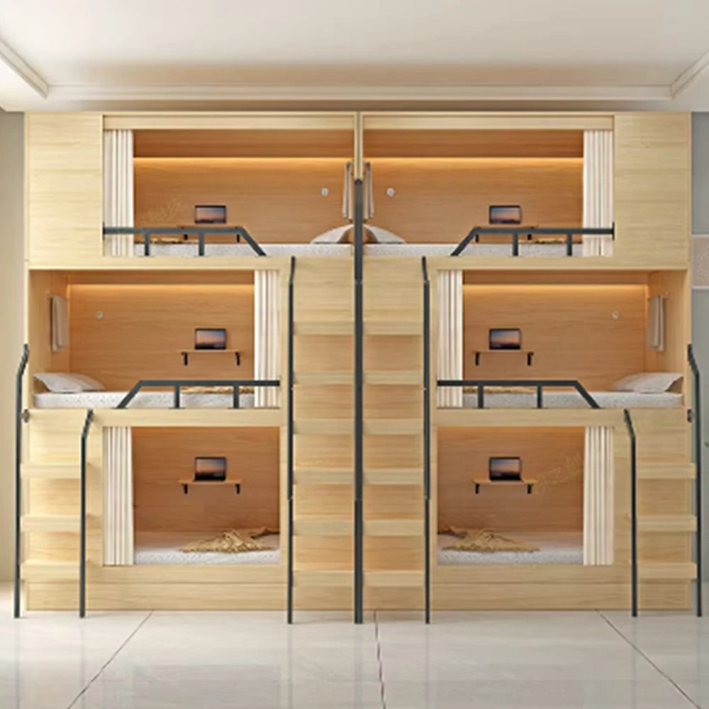 LUXORA Triple Bunk Bed Steel Frame with Foldable Desk Heavy Duty 90/100/120cm Dormitory Apartment Space Saving