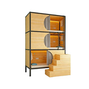 LUXORA Heavy Duty Triple Bunk Bed Steel Frame 90/100/120cm with Desk Dormitory Staff Housing Space Efficient