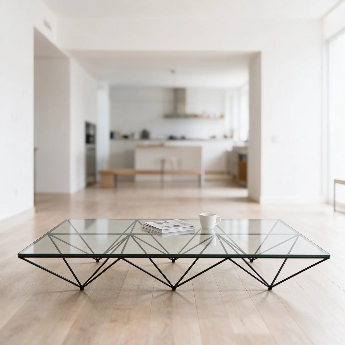 LUXORA Tempered Glass Coffee Table Stainless Steel Frame Thickened Glass Top for Living Room Sofa Area Lounge - White