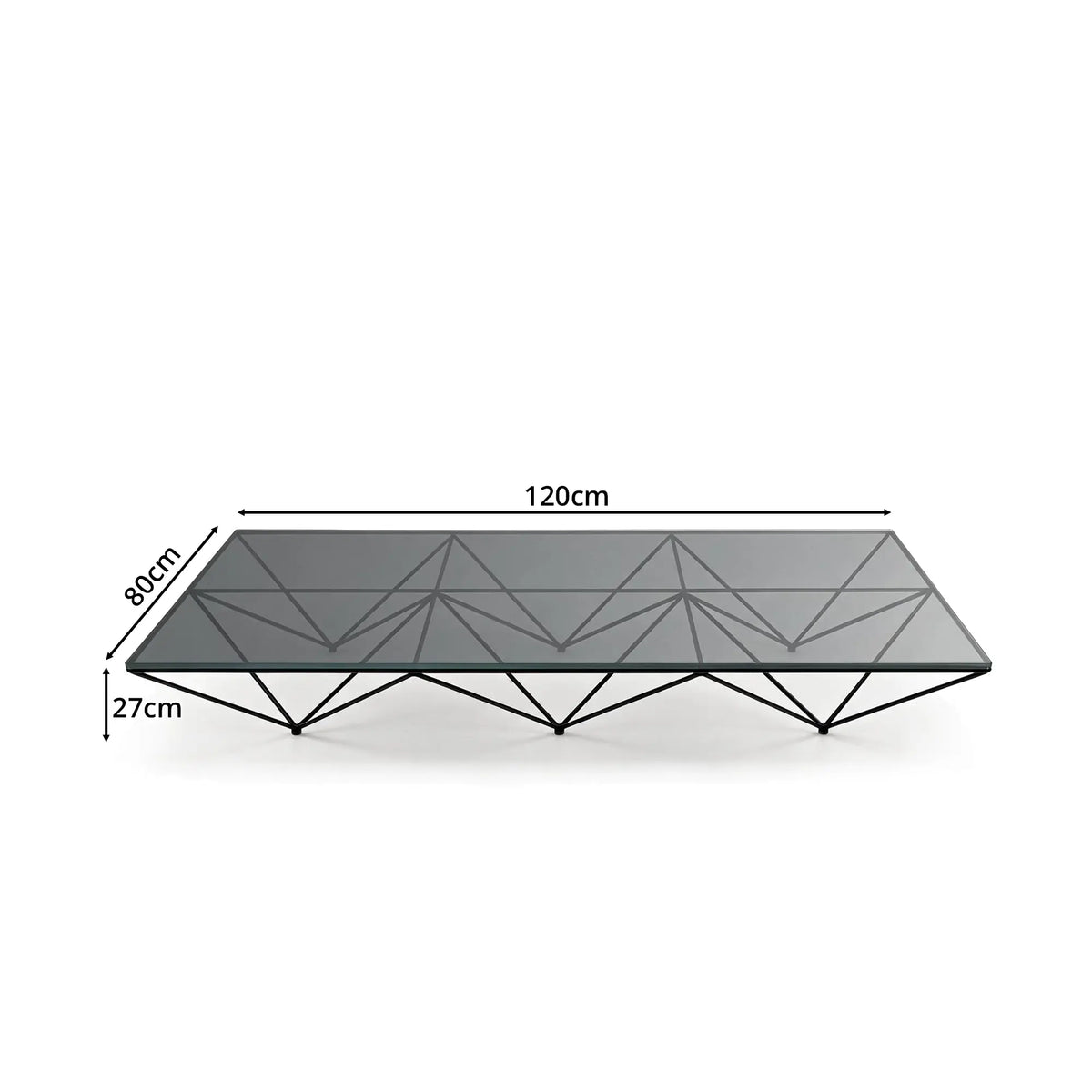 LUXORA Tempered Glass Coffee Table Stainless Steel Frame Thickened Glass Top for Living Room Sofa Area Lounge - Grey