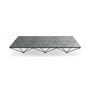LUXORA Tempered Glass Coffee Table Stainless Steel Frame Thickened Glass Top for Living Room Sofa Area Lounge - Grey