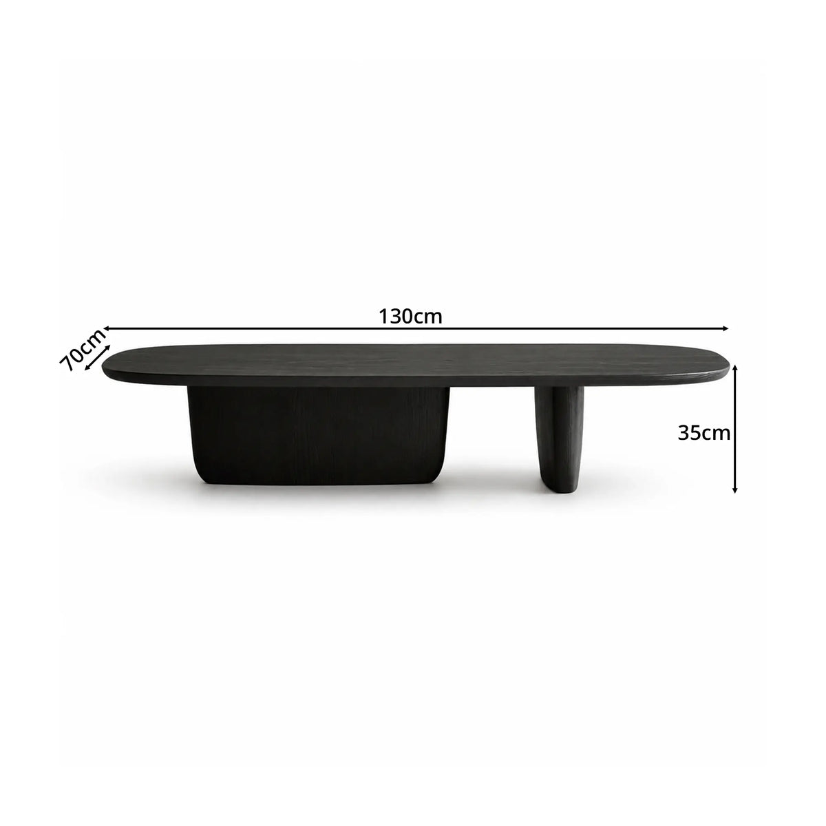 LUXORA Oval Coffee Table Natural Wood Veneer E1 High Density Board Low Profile Curved Design for Living Room Apartment Lounge