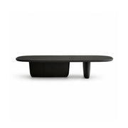 LUXORA Oval Coffee Table Natural Wood Veneer E1 High Density Board Low Profile Curved Design for Living Room Apartment Lounge