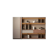 LIVARA 2.8m Office Storage Cabinet - Open Shelving with Voice-Control LED Lighting & Large Capacity for Workspace - Light Grey