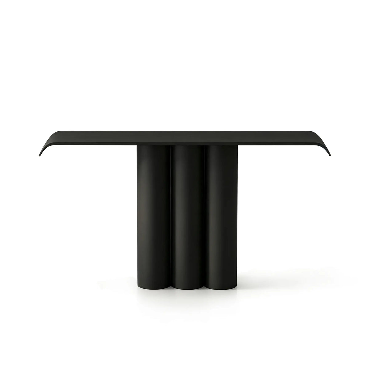 LUXORA Metal Console Table Artistic Cylindrical Base Slim Design 100/120cm for Entryway Hallway Living Room Reception Area - Black