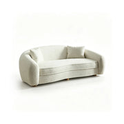 LUXORA Polar Bear 2 Seater Sofa with Soft Teddy Fabric, 45D High Resilience Foam & Wraparound Backrest, 180cm Modern Loveseat for Living Room - Cream White
