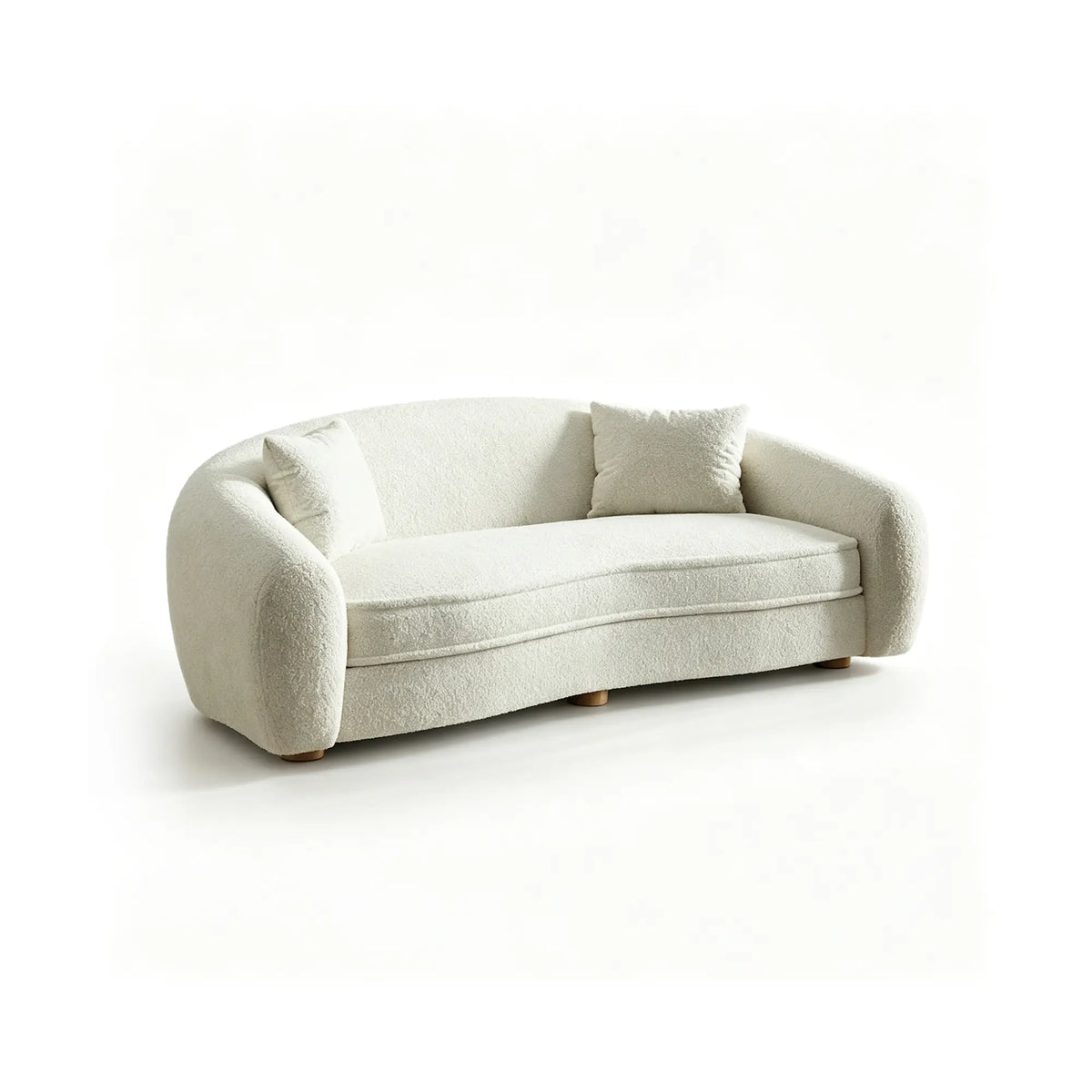 LUXORA Polar Bear 2 Seater Sofa with Soft Teddy Fabric, 45D High Resilience Foam & Wraparound Backrest, 180cm Modern Loveseat for Living Room - Cream White