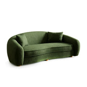 LUXORA Polar Bear 2 Seater Sofa with Soft Teddy Fabric, 45D High Resilience Foam & Wraparound Backrest, 180cm Modern Loveseat for Living Room - Green