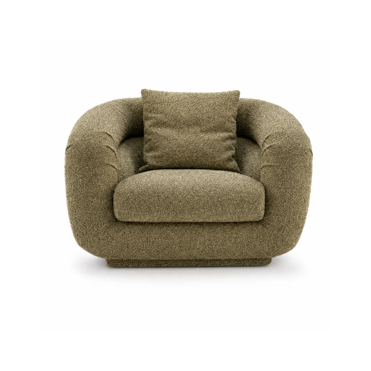 LUXORA Oversized Single Seater Lounge Chair with Soft Textured Upholstery, High Density Foam & Rounded Armrests, 116cm Modern Accent Sofa - Olive Green