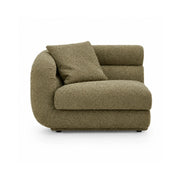 LUXORA Oversized Left Armrest Modular Lounge Chair with Soft Textured Upholstery, High Density Foam & Rounded Design, 115cm Accent Sofa - Olive Green