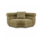 LUXORA Oversized Fan Shaped Modular Lounge Chair with Soft Textured Upholstery, High Density Foam & Curved Design, 128cm Accent Sofa - Olive Green