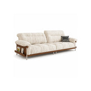LUXORA 2.5m Sofa 6-Level Adjustable Headrests Rubberwood Frame Side Storage for Living Room Apartment Lounge - Beige