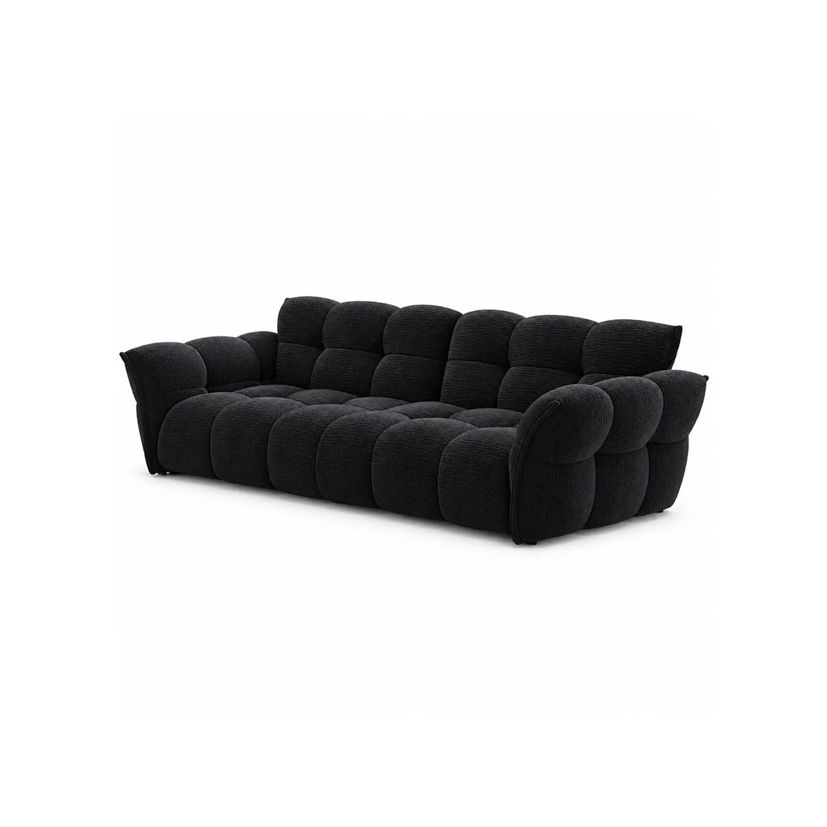 LUXORA Modern Sofa Belgian Chenille Upholstery Triple-Layer Cushioning Pine Wood Frame 210/240cm for Living Room Apartment - Black